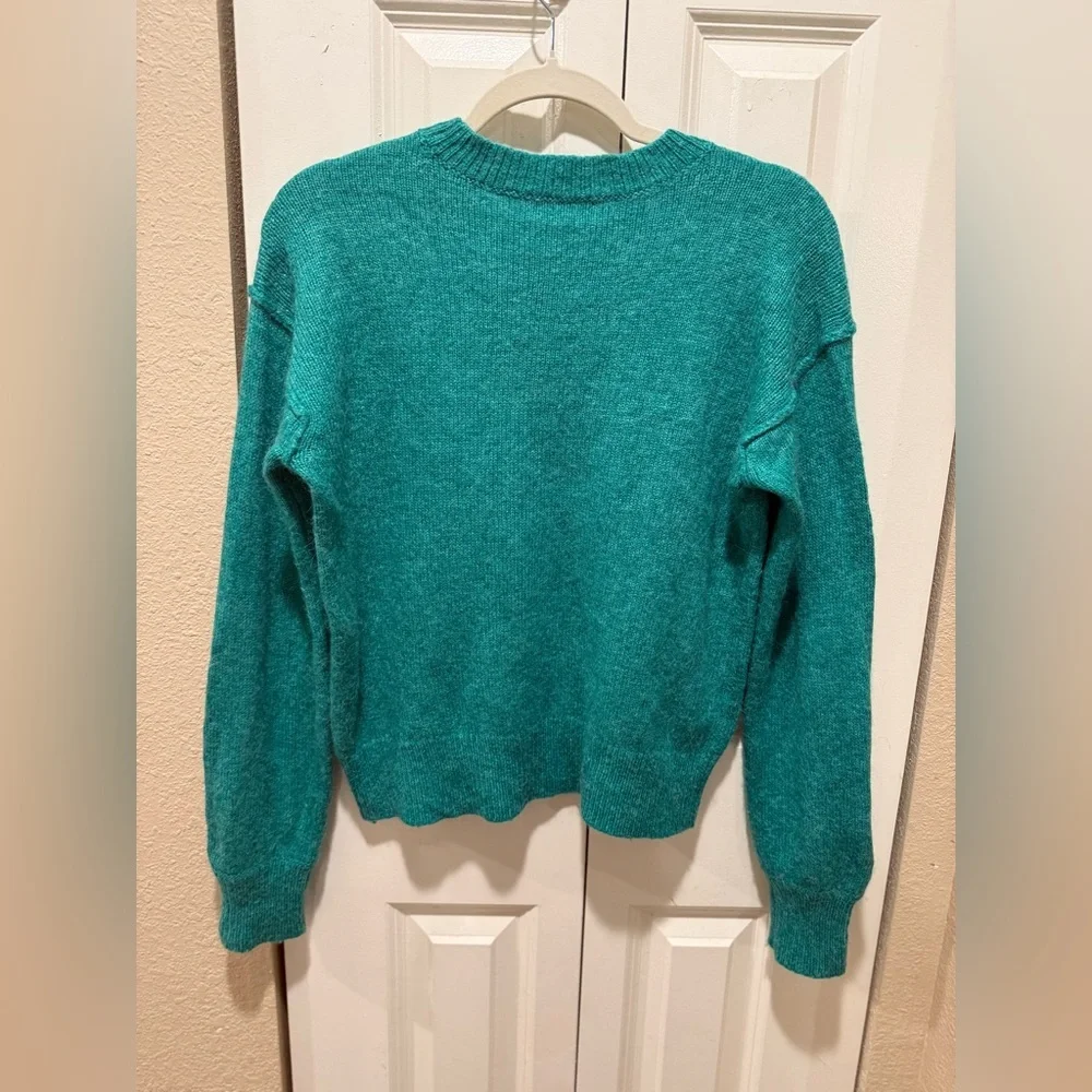 J.Crew Relaxed Pullover Sweater Merino/Alpaca Blend Kelly Green,Small - Picture 2 of 8